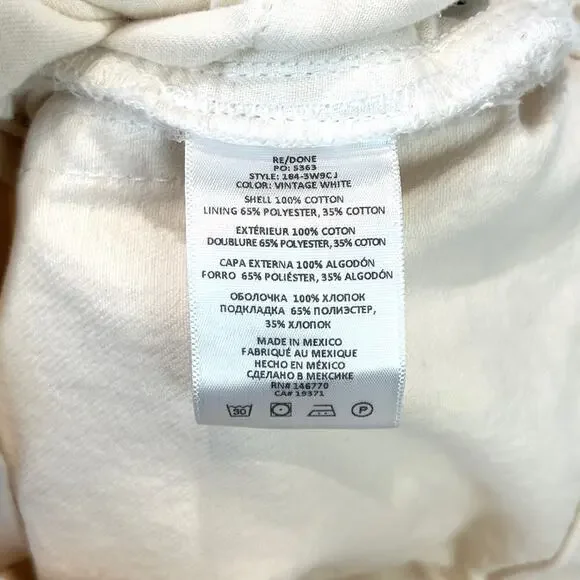 RE/DONE Size 24 Button Fly Mid Rise Jeans Vintage Off White - Picture 7 of 9